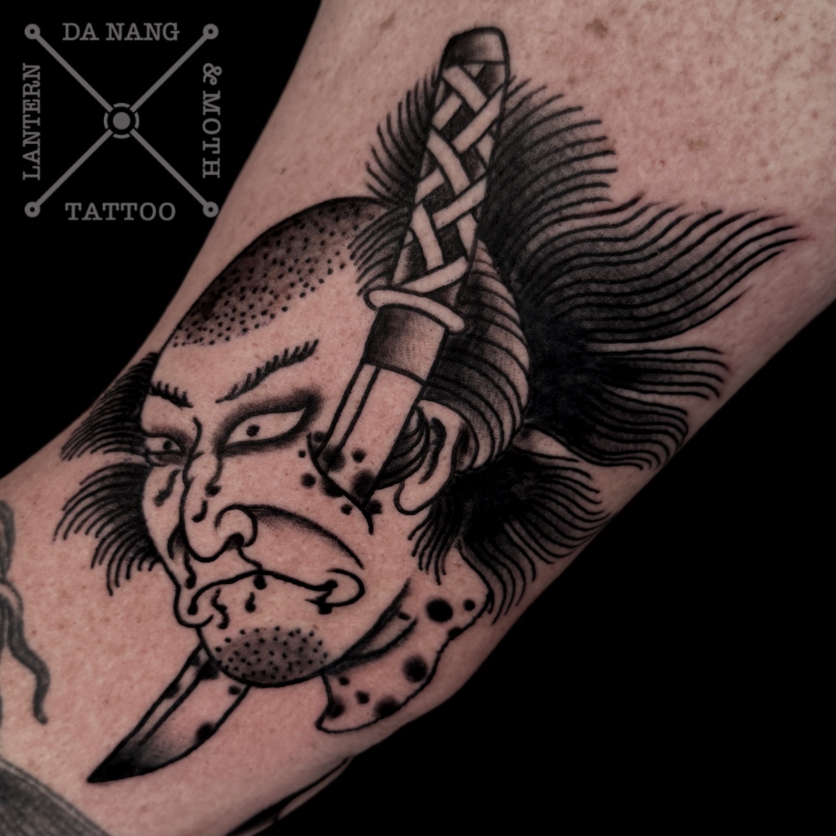 Black-Traditional-Namakubi-Tattoo-by-Da-Nang-Western-Traditonal-Tattoo-Artist