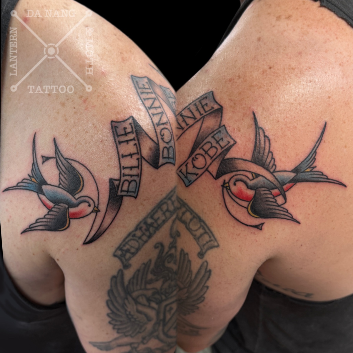 Old-School-Swallows-and-Banner-Tattoo-by-Nang-Tattoo-Artist