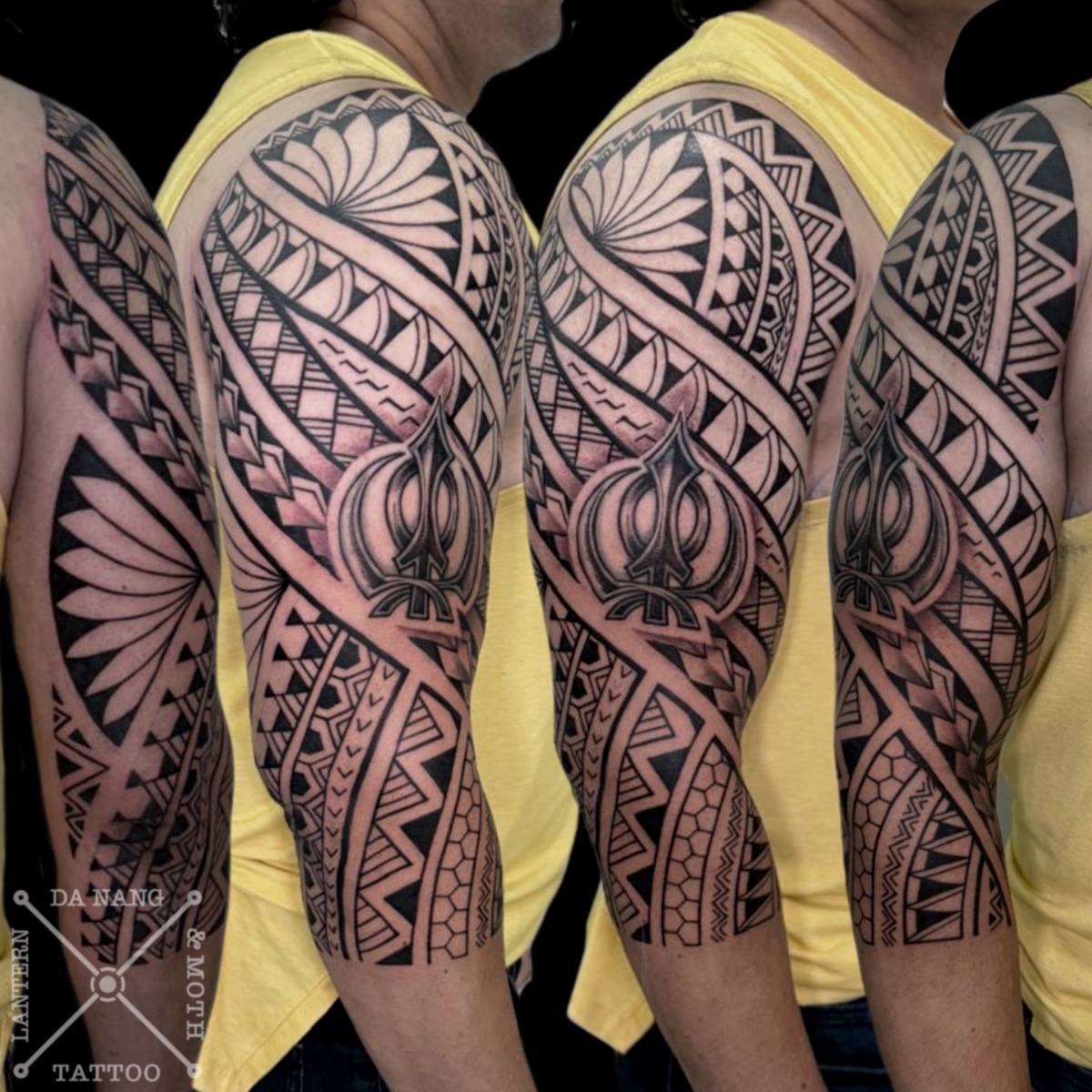 Polynesian-sleeve-tattoo-Da-Nang-Vietnam