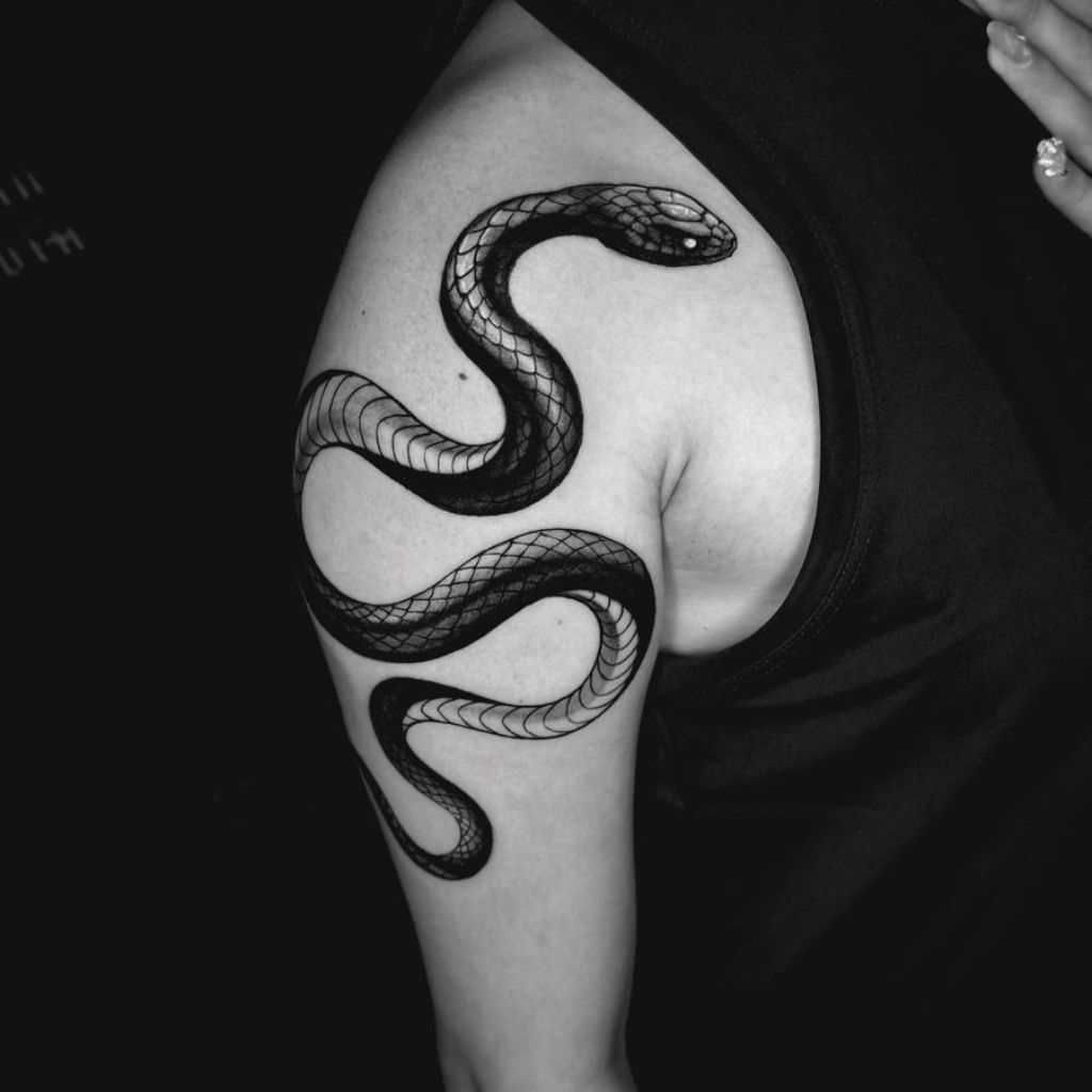 Snake Arm Tattoo Design at a Professional Tattoo Studio in Da Nang