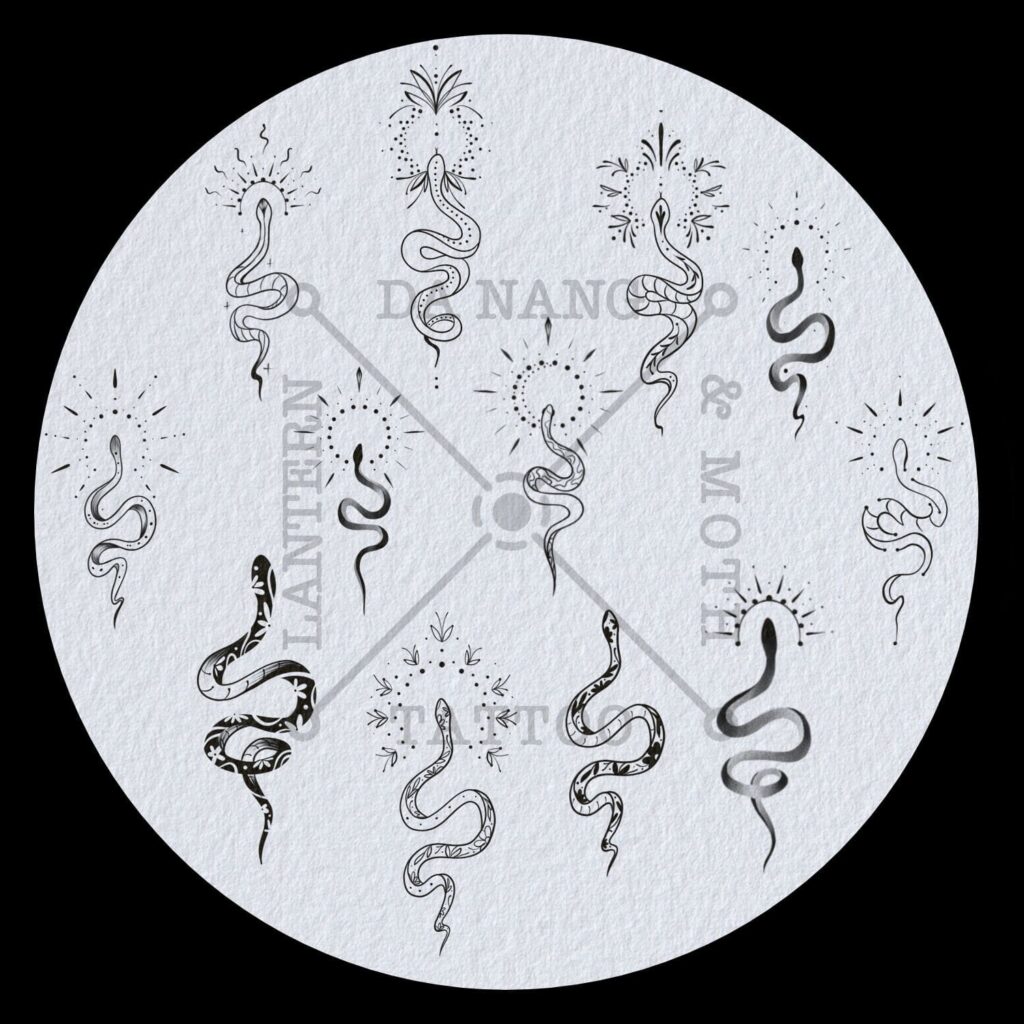 Tattoo flash design sheet created for custom tattoos at a professional tattoo shop in Da Nang.