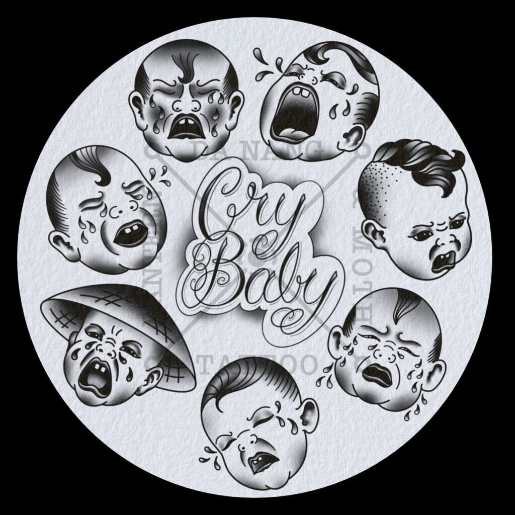 Tattoo flash sheet displaying a variety of tattoo styles from a tattoo shop in Da Nang Vietnam.