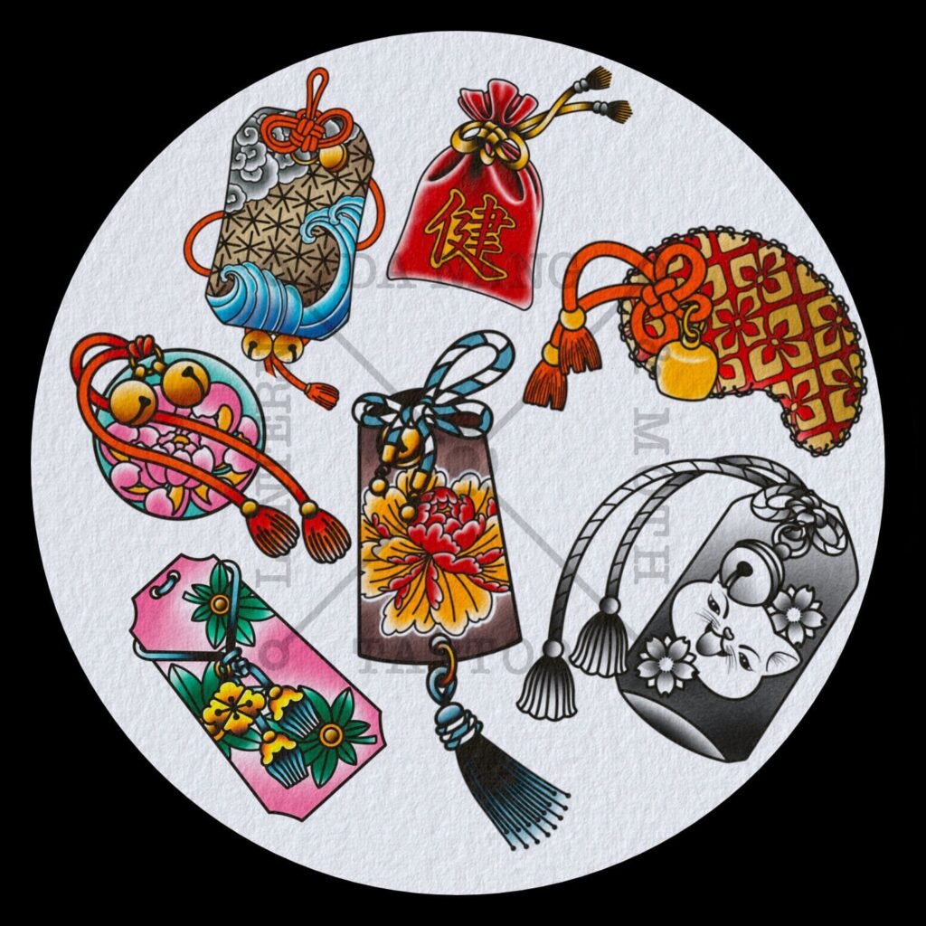 Professional tattoo flash artwork featuring multiple tattoo concepts at a Da Nang tattoo studio.