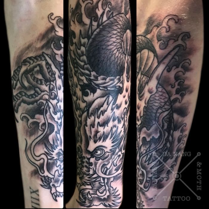 Black_and_gre_Japanese_dragon