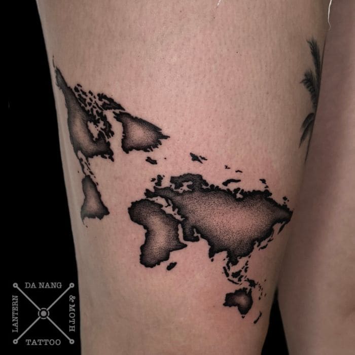 World-map-dot-work-tattoo-Da-Nang-Vietnam