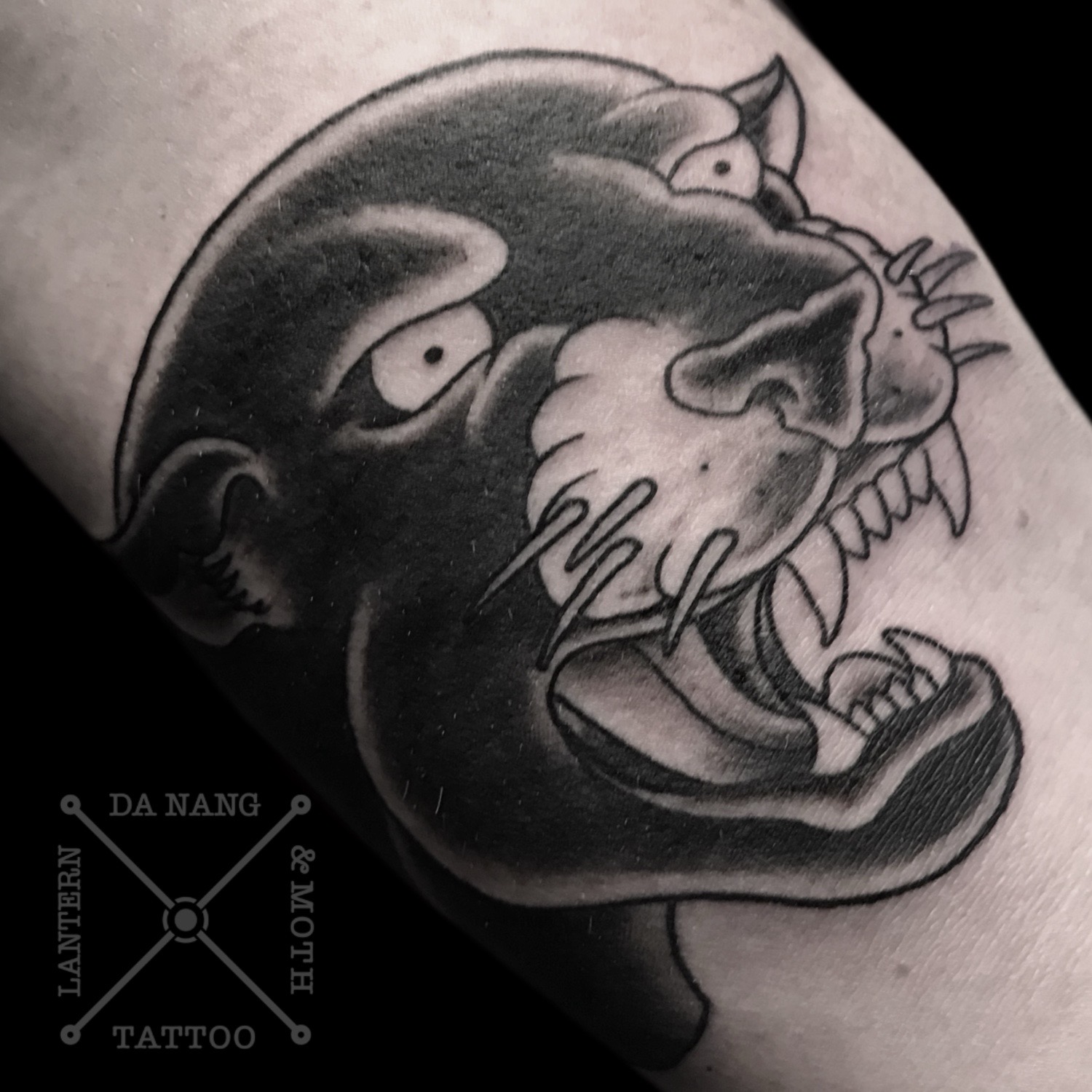 Trad panther tattoo