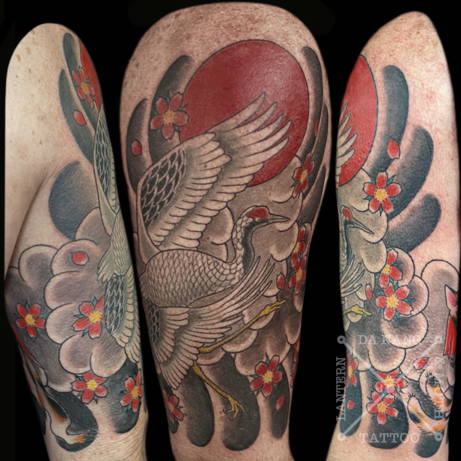 Japanese crane tattoo