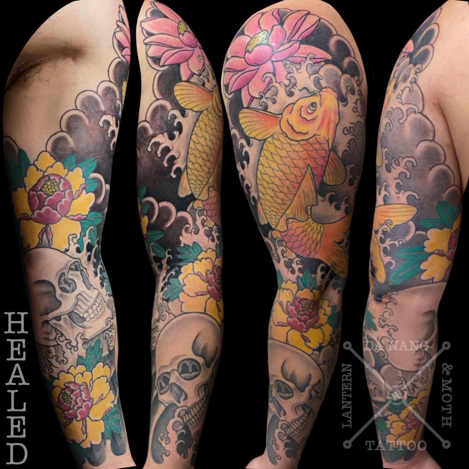 Healed Japanese sleeve tattoo